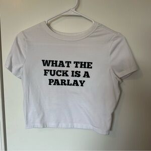 Wtf is a parlay graphic baby tee Size M